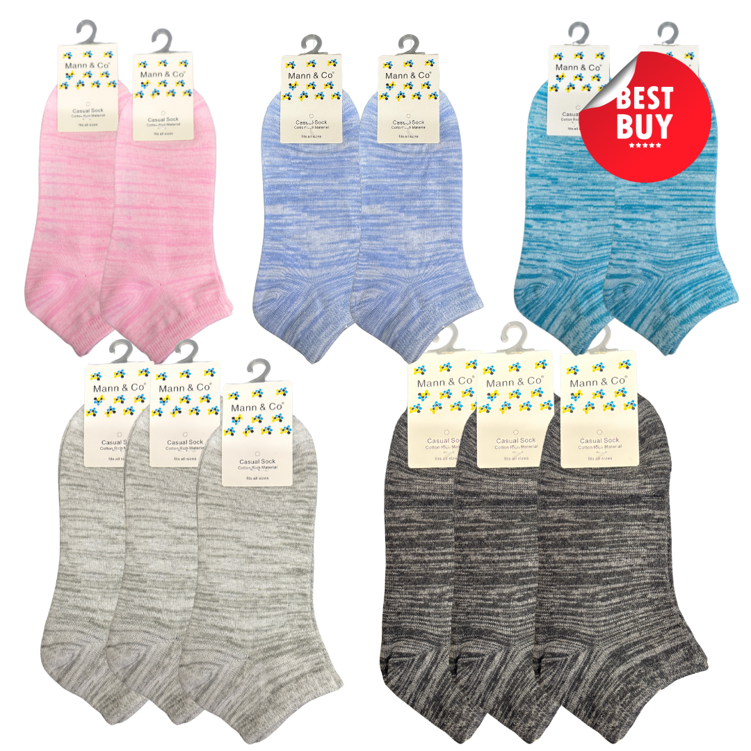 Mann & Co Casual Socks Fits All Sizes 12pairs Set